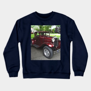 Cars - Maroon Vintage Car Crewneck Sweatshirt